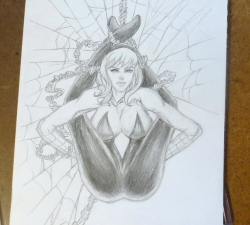 Spider-Gwen Ghost Spider # 1 Original Sketch Cover Art Comic - 1 Of 1 Spider-Man - Picture 4 of 5