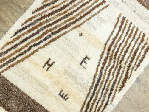 Gemütlicher Boho Chic Türkischer Mohair Tulu Teppich 4,6x6,7 Fuß Wolle Langflor Shaggy Carpet - Bild 7 von 13