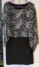 *SALE* Ark & Co. Lovely Black Dress With Spotted Flowy Top Size Large