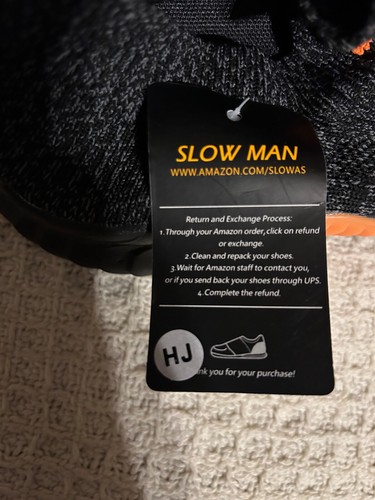 Slow Man Men’s walking sneakers in gray and orange - Picture 5 of 8