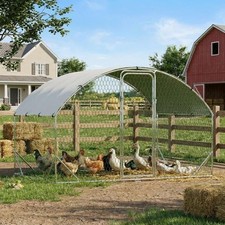 Large Metal Chicken Coop, Chicken Run for Yard with Strengthen Support, Outdo...