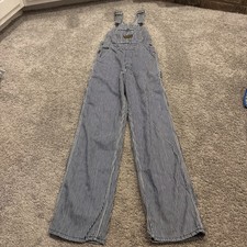 Vintage 1960s Washington DEE CEE hickory Stripe Cotton Overalls 28x33 Button Fly