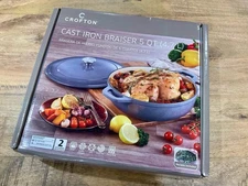 🔥 NEW Crofton Enamelled Cast Iron Braiser 5 QT. 