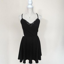 Speechless Black Dress with Lace Back