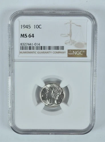 1945 Mercury Dime MS64 NGC Brown Label *3813