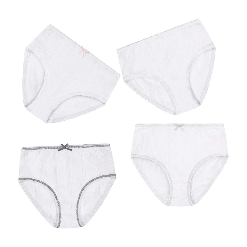 Buyless Fashion Girls Tagless Panties Assorted Cotton Brief Underwear 4 Pack - Image 2 of 4