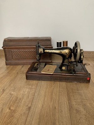 Vintage Singer Nähmaschine Nr. 99 Handkurbel schwarz ungeprüft Ersatzteile oder Reparatur 