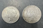 Lot of (2) Peace Old U.S Silver $1 Dollar Coins 1934-P 1934-D Loc#A39