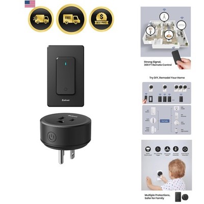 Remote Control Outlet Plug Switch, Buckle Design & Removable Wireless Light S...