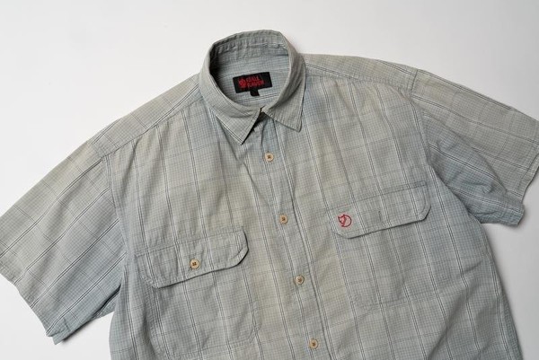 Men Fjällräven Shirt Grey Cotton 40 /L / 48