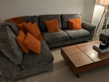 Grey Corner Sofa with Grey Love Seat. 2 Years Old. Great Condition.