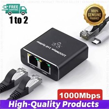 1 To 2 Gigabit RJ45 Ethernet Splitter 1000Mbps LAN Network Adapter Hub