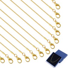 Topacket 24 Pack Necklace Chains Bulk,Gold Snake Necklace Chains,18inch
