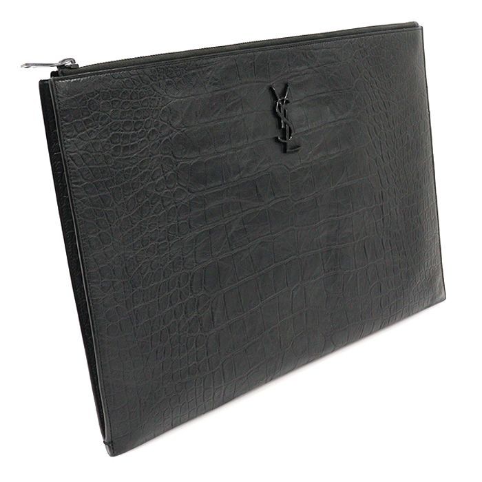 Saint Laurent Black Pattern Monogram Document Hol… - image 3