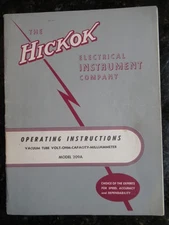 HICKOK MODEL 209A VACUUM TUBE VOLT OHM CAPACITY MILLIAMMETER MANUAL  - ORIGINAL