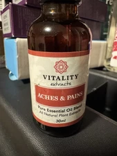 Vitality Extracts Aches & Pains Essential Oil Blend 30ml Glass Dropper Bottle