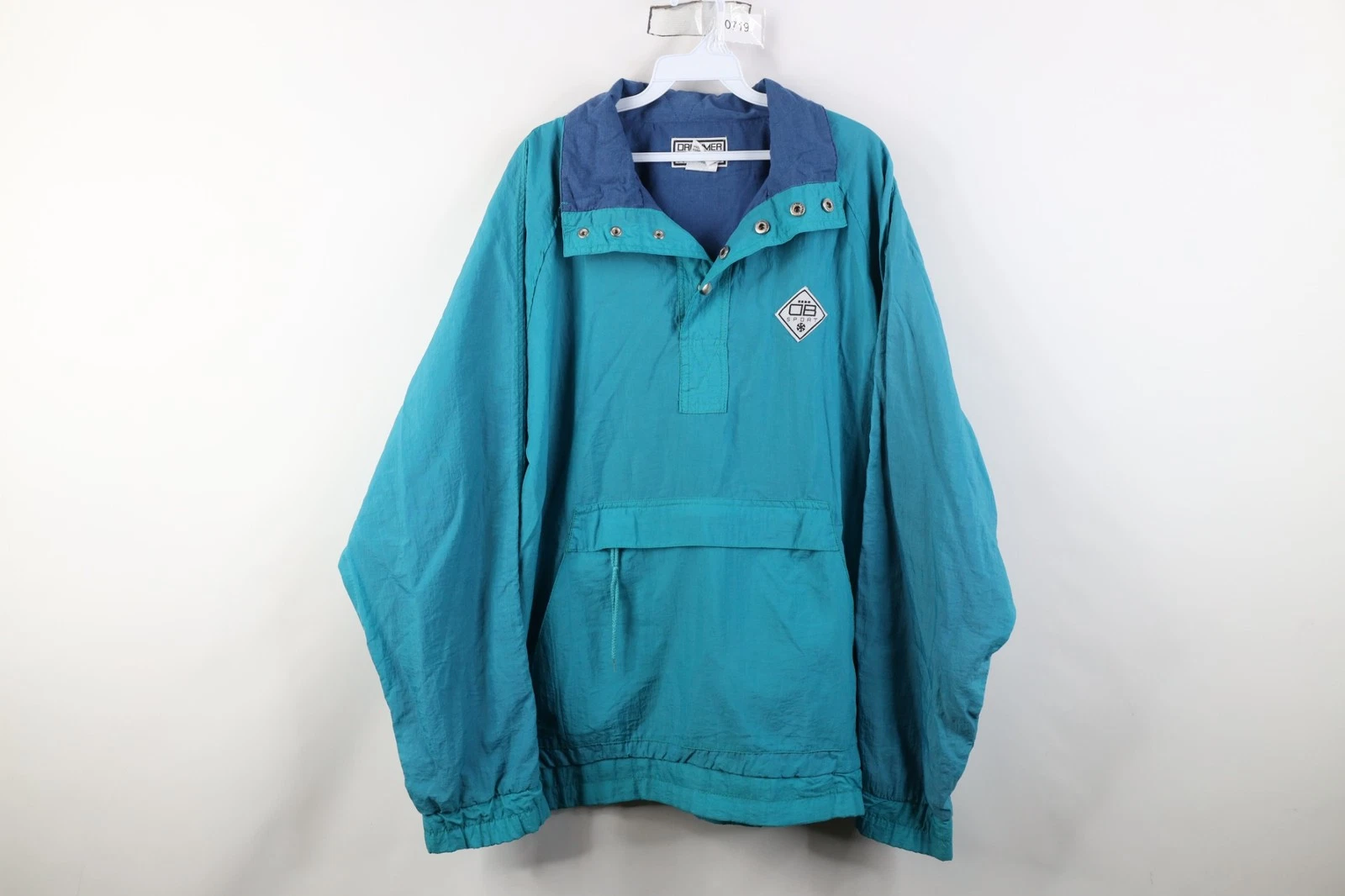 Vintage 90s Streetwear Mens XL Distressed Packable Windbreaker Jacket Teal