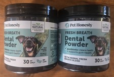 Pet Honesty Fresh Breath Dental Powder, For Dogs, Mint, 5.29 oz 150 g 2 Pack