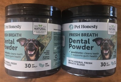 Pet Honesty Fresh Breath Dental Powder, For Dogs, Mint, 5.29 oz (150 g) 2 Pack