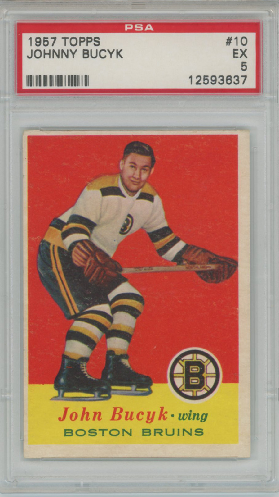 🔥 1957 Topps Johnny Bucyk Rookie #10 PSA 5 🔥