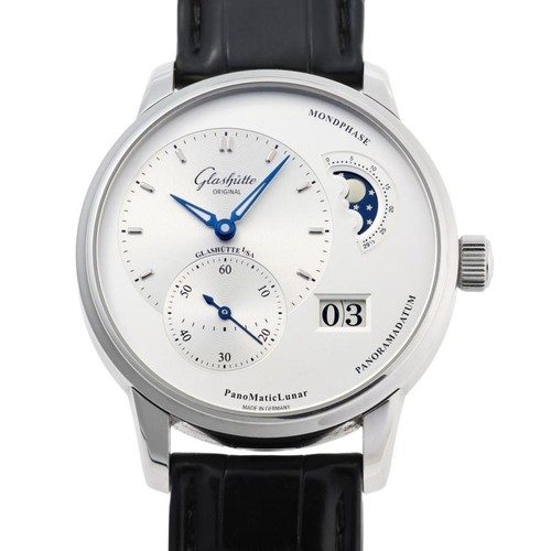 GLASHUTTE ORIGINAL PanoMatic Luna 1-90-02-42-32-61 Automatic Silver Dial Men's