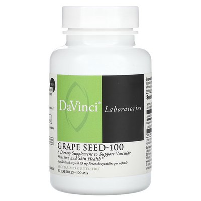 2 X DaVinci Laboratories of Vermont, Grape Seed-100, 100 mg, 90 Capsules