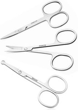 Small Scissors, 3.5In Beauty Scissors,For Personal Facial Hair Grooming  Curved