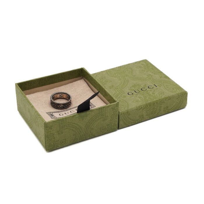 Gucci Silver Interlocking G Flower Ring Size 15, … - image 6