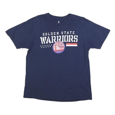 FANATICS Herren Blau Golden State Warriors Grafik T-Shirt L Kurzarm Rundhals