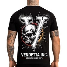 Vendetta Inc. Maglia Uomo V Skull Core Nera Taglia S-5XL Girocollo TShirt