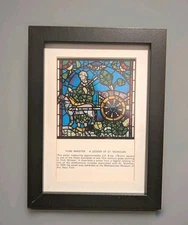 Framed Vintage Religious Card -York Minster A Legend of St. Nicholas 