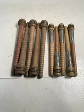 Wood Spools, bobbin, Quills 7" SILVER SLEEVE and 8", Primitive lot of 10