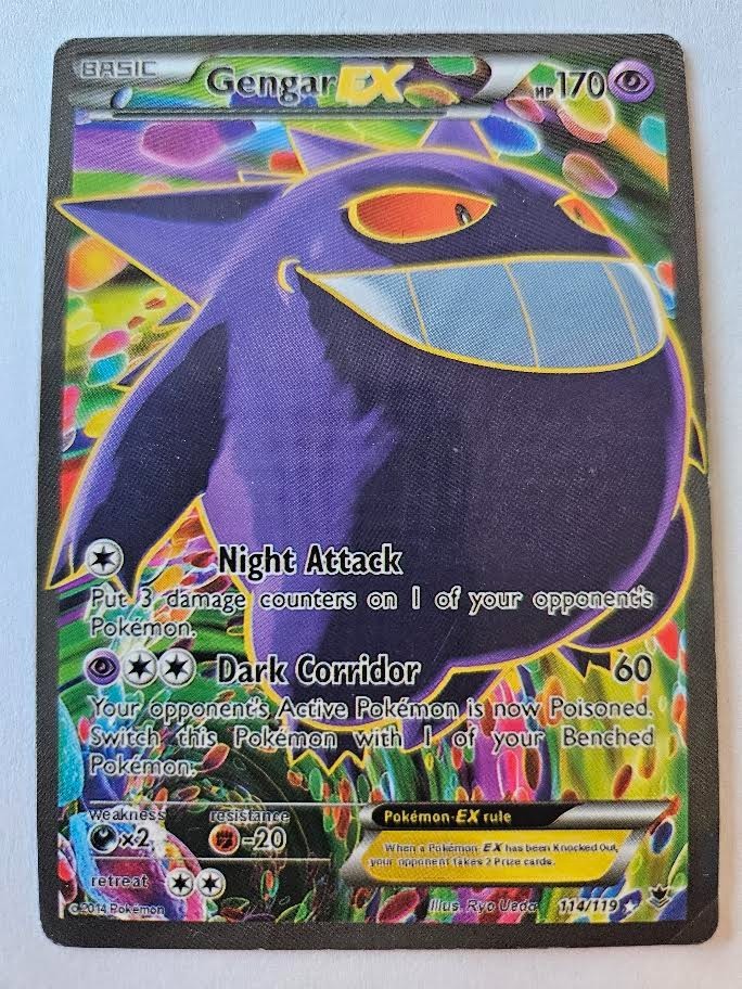 Pokémon TCG - Gengar EX 114/119 XY Phantom Forces 2014 Full Art Holo Rare
