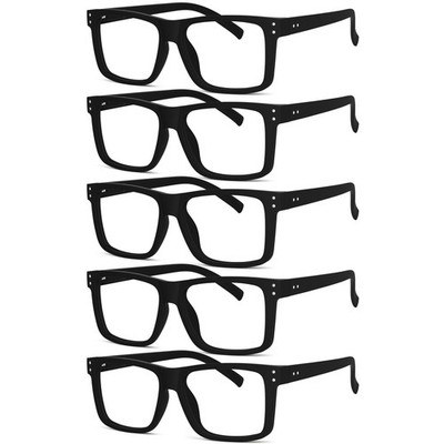 5-pack Oversized Reading Glasses Square Large Frame Readers for Men and Women...