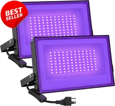 2 Pack 60W LED Black Lights Flood Light Waterproof Glow Party Neon Halloween US