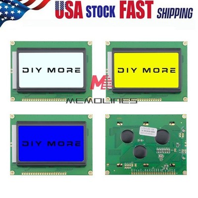 DC5V 12864 LCD Display Module 128x64 Dots Graphic   Yellow White   USA #zn