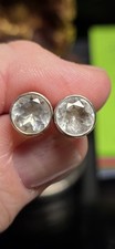 Sterling Silver White Topaz Stud Earrings. 2.28g