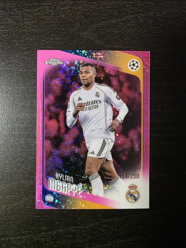 2025-26 Topps Chrome UEFA CC Kylian Mbappe Pink Mini Diamond /250