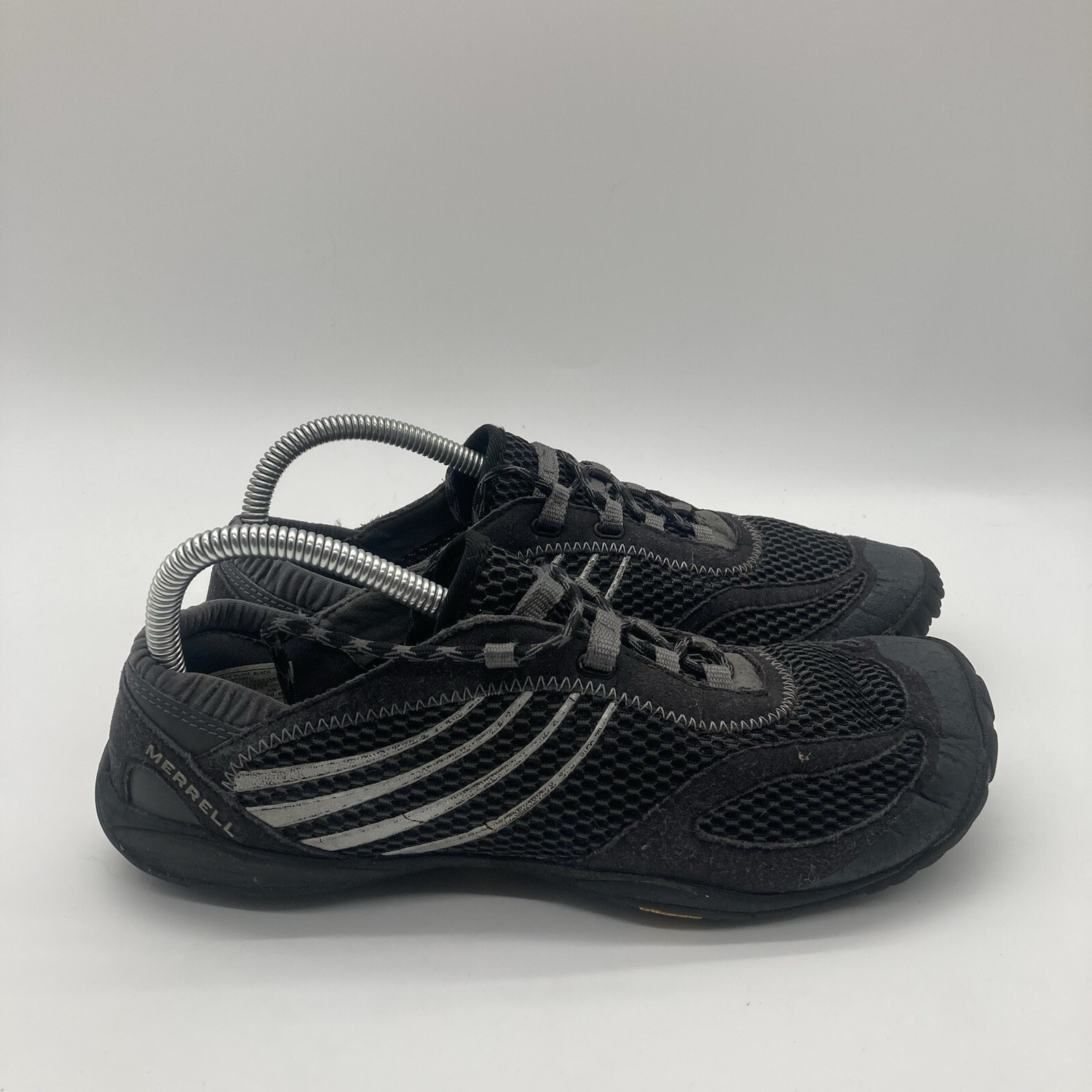 Scarpe da corsa uomo taglia 7 Merrell Trail Glove 3 nero grigio Vibram piedi nudi