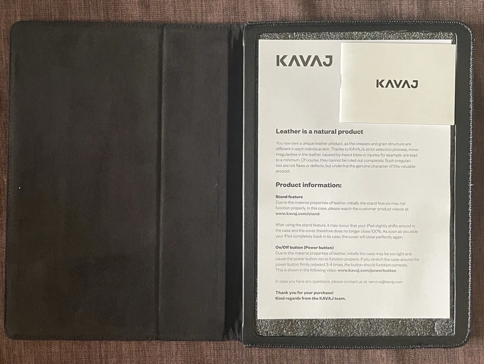 KAVAJ iPad Air 2 Berlin Echtledertasche Schwarz mit Stand und wake up funktion - Bild 3 von 4