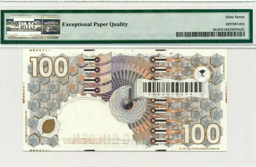 1992 Netherlands 100 Gulden PMG67 EPQ SUPERB GEM UNC <P-101> - Image 2 of 2