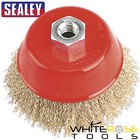 Sealey Steel Cup Brush Ø100mm M14 x 2mm Brassed