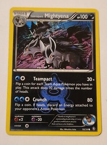 Team Aqua's Mightyena Double Crisis Series Pokemon Card 18/34 great condition