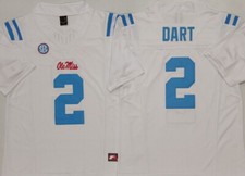 New Jaxson Dart Ole Miss Rebels White Powder Blue Jersey Stitched Mens Size New Jaxson Dart Ole Miss Rebels White Powder Blue Jersey Stitched Mens Size