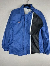 Nike Full Zip Jacket Mens XL Blue Windbreaker Colorblock Old School Vintage 90s