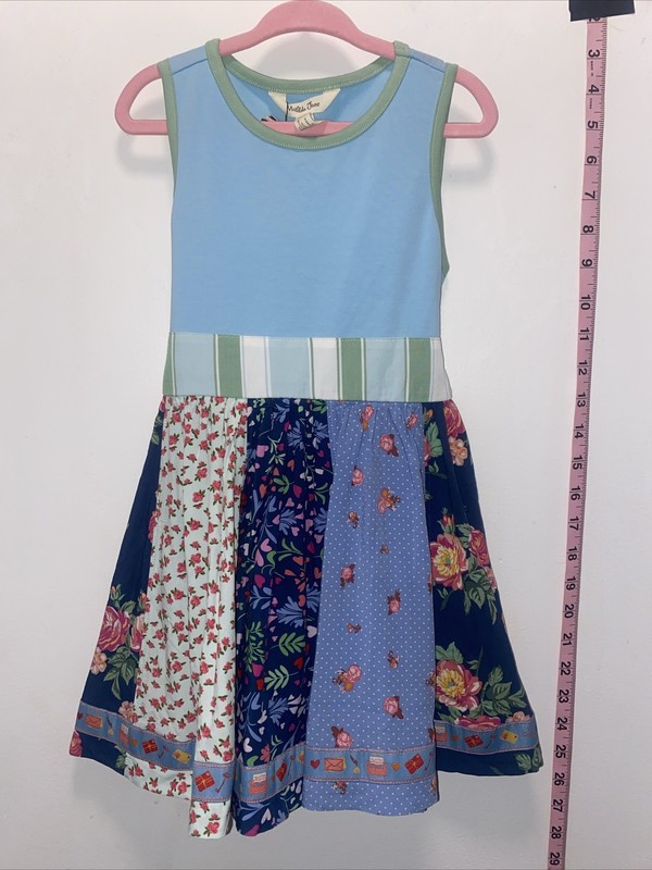 Matilda Jane Girls Dress Size 4 NWT Valentine Floral Blue Pink Green