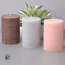 IKEA ÄDELSYREN Scented Pillar Candle Grapefruit & Rose/Mixed Colors 30 hr/3 PACK