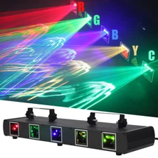 DJ Light 5 Lens RGBYC Laser Light 5 Beam Disco Light DMX KTV Projector Lighting