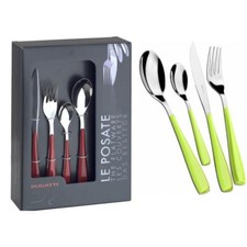 Bugatti set 24 posate in acciaio inox 18/10 manico SAN modello Essenza