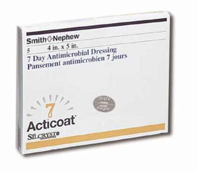 Silver Barrier Dressing Acticoat 7 4 X 5 Inch Rectangle Sterile #20141